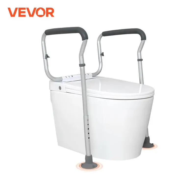 Toilet Safety Rail, Bathroom Toilet Seat Frame Toilet Handles Grab Bars with Padded Armrests for Handicap Disabled Seniors