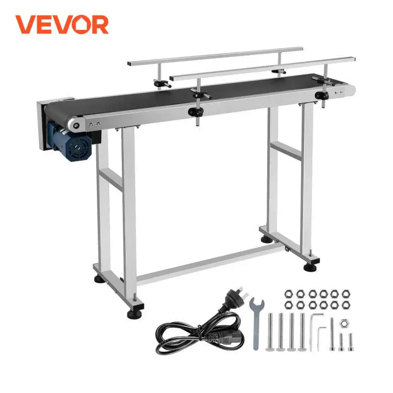 150 CM PVC Conveyor Belt Machine 59''x 7.8'' With Stainless Steel Adjustable Guardrail for Automatic Electrical Industrial