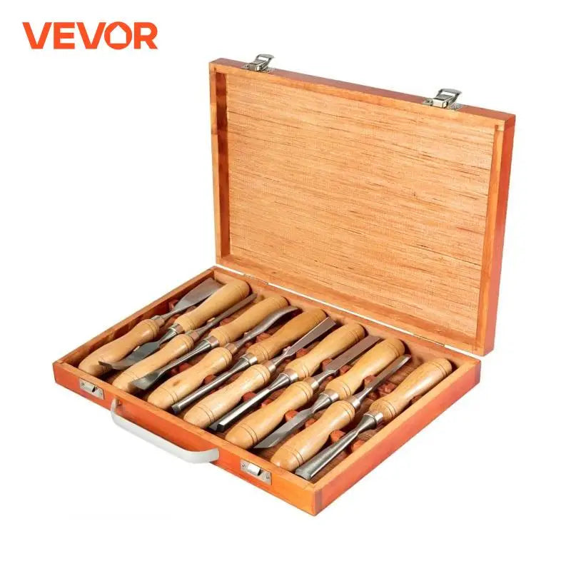 12PCS Wood Carving Hand Chisel Set Lathe Knife DIY Wood Turning Woodworking Professional Gouges Woodcraft Carpentry Tools