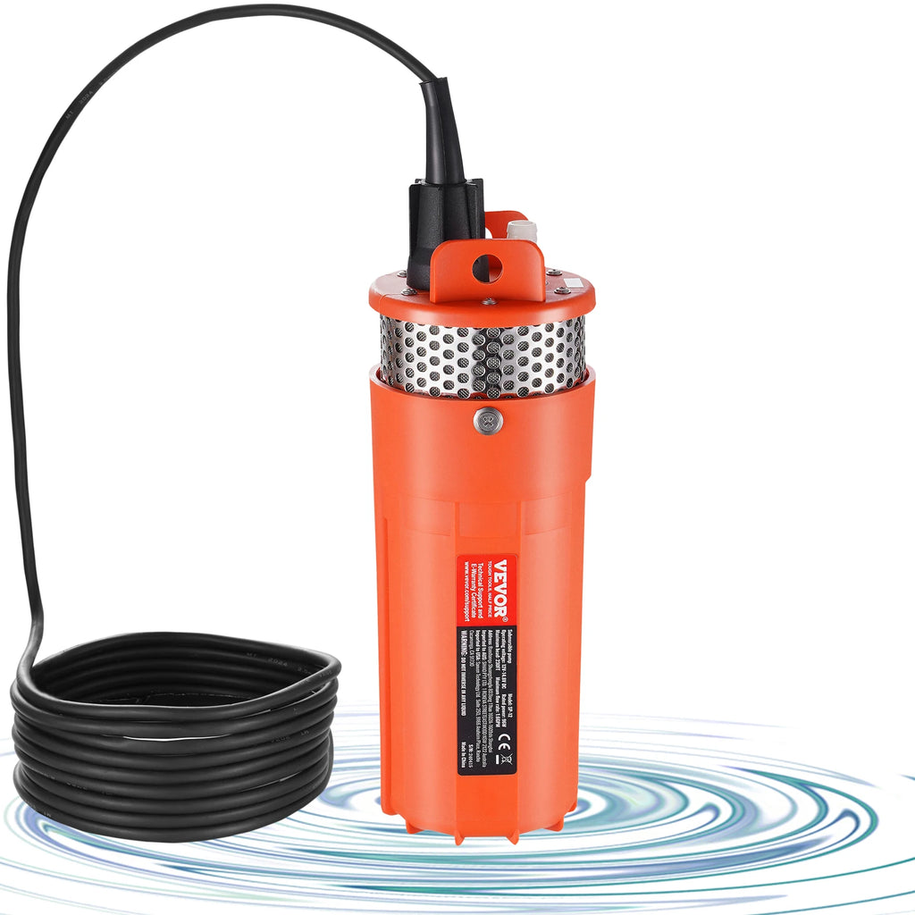 Solar Water Pump 12V DC 96W Deep Well Submersible Pump Solar Powered Water Pump Max Flow 1.6GPM for Farm Ranch Irrigation