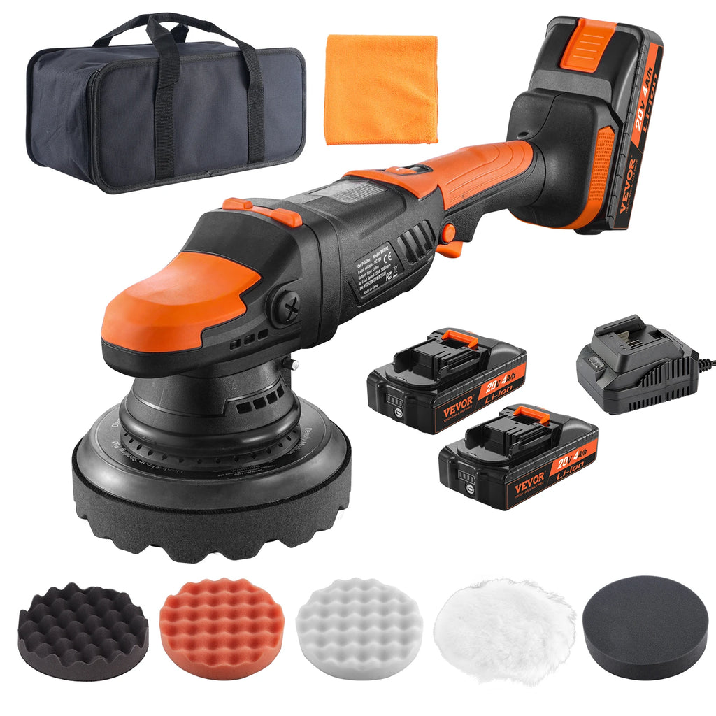 20V Cordless Buffer Polisher 6-Inch Brushless Dual Action Polisher with 6 Variable Speed Random Orbital for Car Polishing