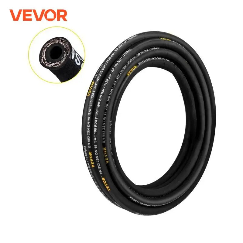 Hydraulic Hose Coiled 50/100/328 ft Rubber Hydraulic Oil Hose For Cars Small Engines Cranes Skid Loaders Hydraulic System