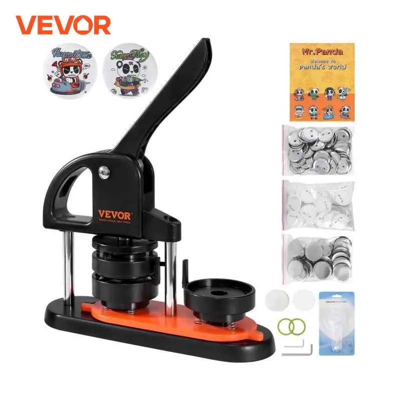 Button Maker 25/32/58 Pin Maker with Button Parts Ergonomic Arc Handle Punch Press Kit Button Maker Machine