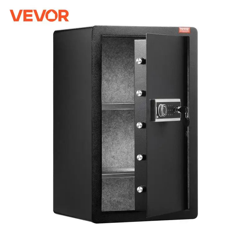 Single/Double Door Safe Box with Key Lock Password & Fingerprint Safe Lock Box with Fireproof Bag Key Rack & LED Light