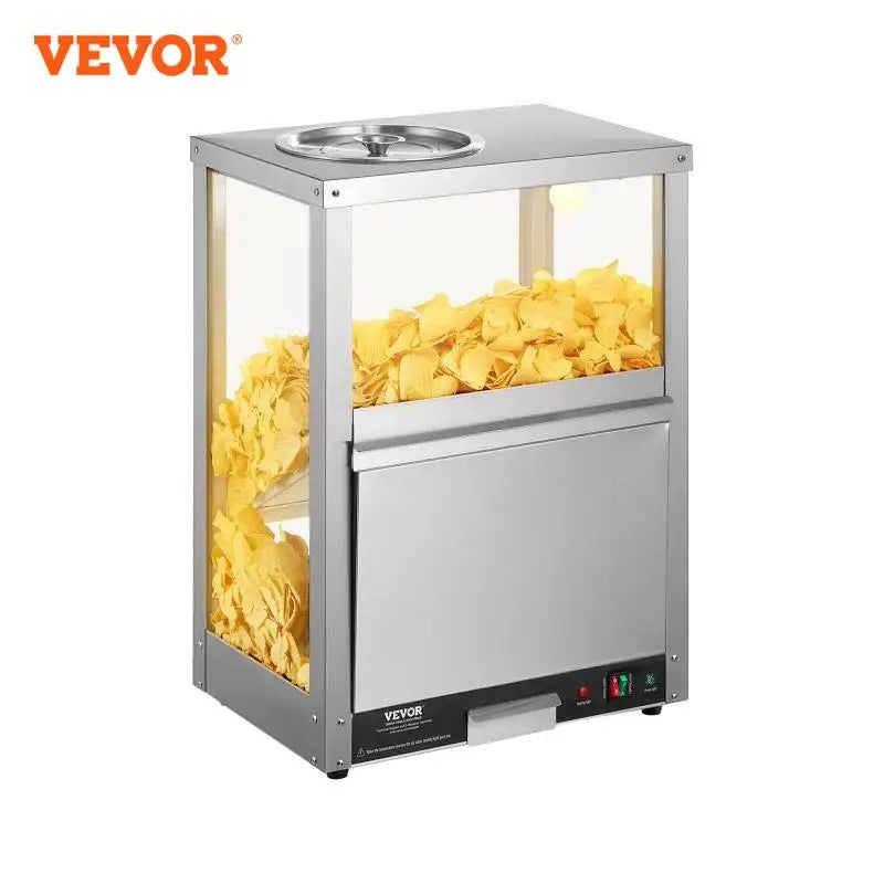 Commercial Nacho Chip Warmer 84.5QT Nacho Machine  Deflection Board Stainless Steel for Nacho Chips Popcorn Potato Chips
