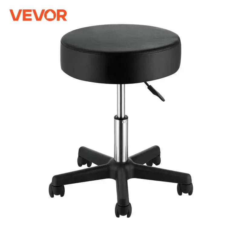 Rolling Round Stool 40 cm Diameter with 5 Swivel Casters 360° Rotation Height Adjustable Round Stool for Bar Salon Office
