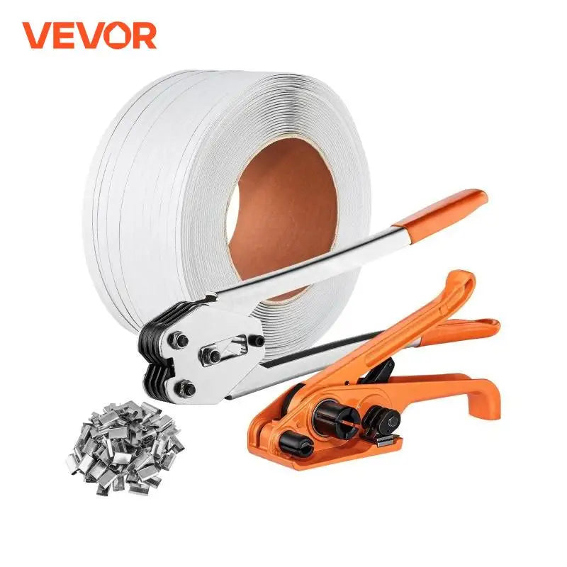 Pallet Packaging Strapping Banding Kit with Tensioner Banding Sealer Tool 328ft PP Band 100 Metal Seals for Packing Belt