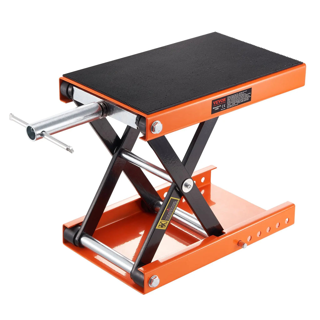 Motorcycle Lift, 1100 LBS Motorcycle Lift ATV Scissor Lift Jack with Dolly & Hand Crank, Center Hoist Crank Stand