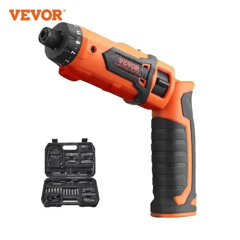 4V 6.5Nm Cordless Screwdriver Electric Screwdriver Rechargeable Set with 11 Accessory Kit and Charging Cable LED Light