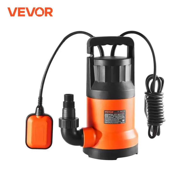 Utility Pump 1HP 4000GPH High Flow 31ft Head Sump Pump Submersible Water Pump with 10ft Long Power Cord for Draining Water