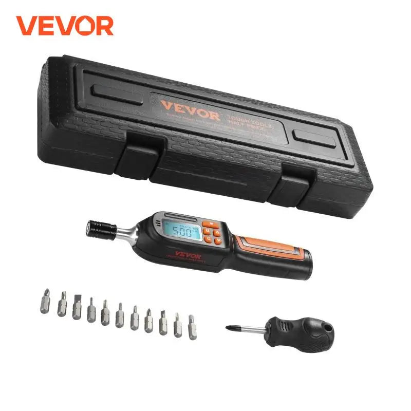 1/4" Digital Torque Screwdriver Drive Screwdriver Torque Wrench with Bits & Case Electrician Torque Screwdriver with LCD