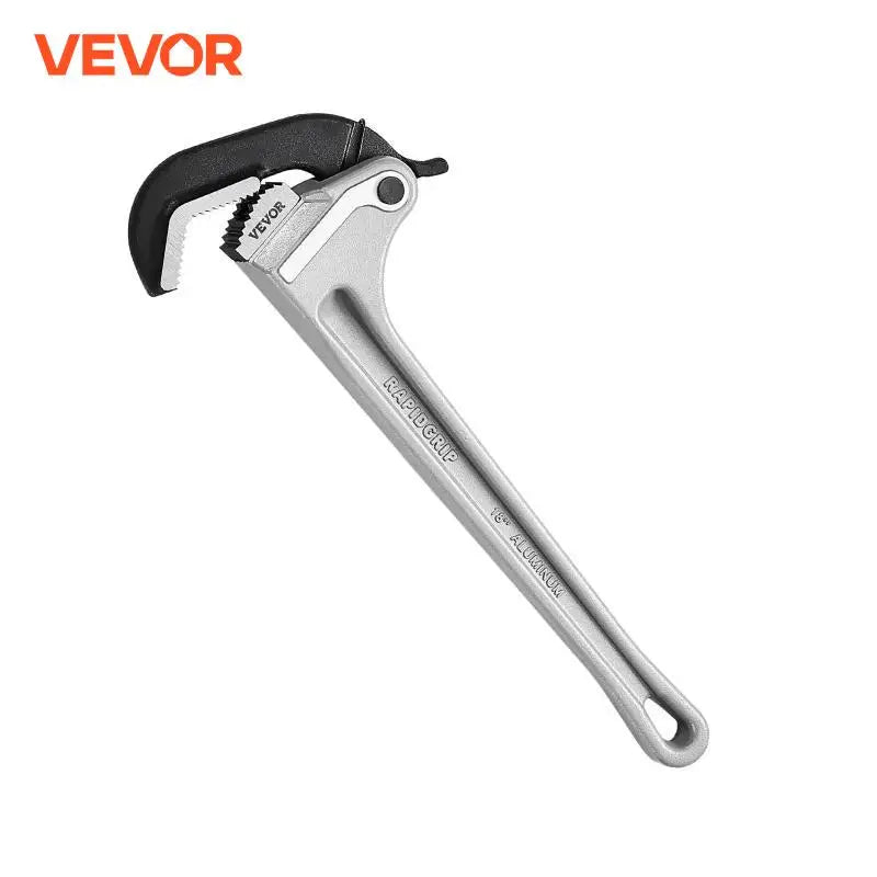 Pipe Wrench 18" Aluminum Straight Pipe Wrench Automatic Jaw Adjustment Adjustable Plumbing Wrench Easy to Carry for Pipes