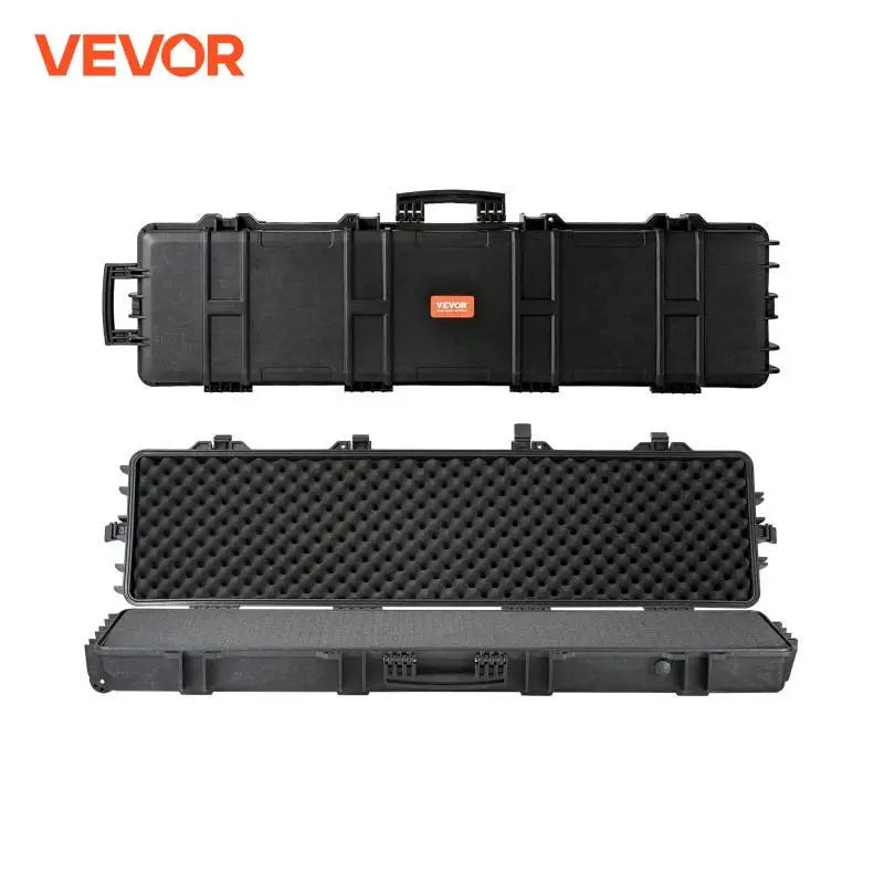 Rifle Hard Case Portable Long Gun Storage Hard Suitcase W/ 2 Casters Shockproof & Waterproof Airsoft Rifle Protective Case