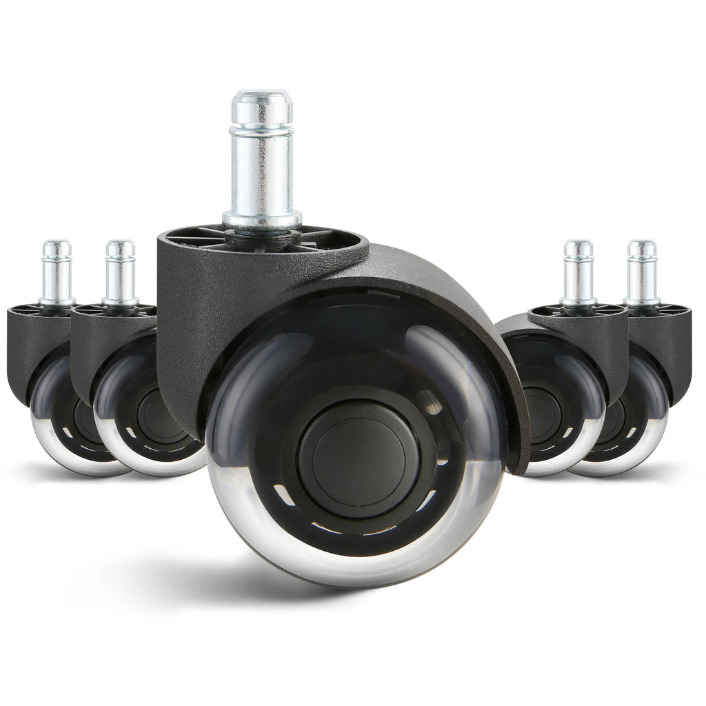 2/3 inch Set of 5 Office Chair Wheels Replacement Computer Gaming Desk Universal Caster for Hardwood Floors and Carpet