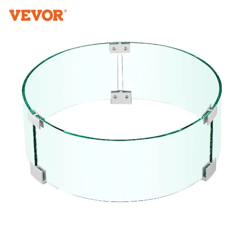 Fire Pit Wind Guard Thick Fire Table Accessory Clear Tempered Glass Flame Guard for Propane Gas Outdoor Patio Backyard