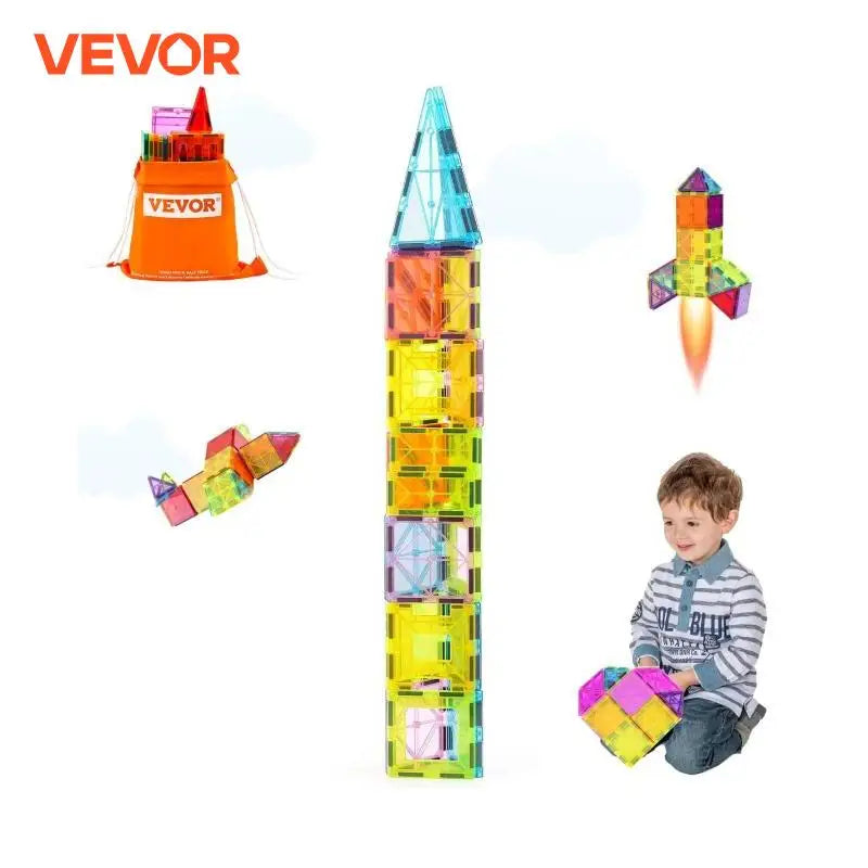 32PCS Light Magnetic Tiles Building Blocks Set Magnet Educational STEM Sensory Stacking Toys for Toddlers Boys Girls Gifts