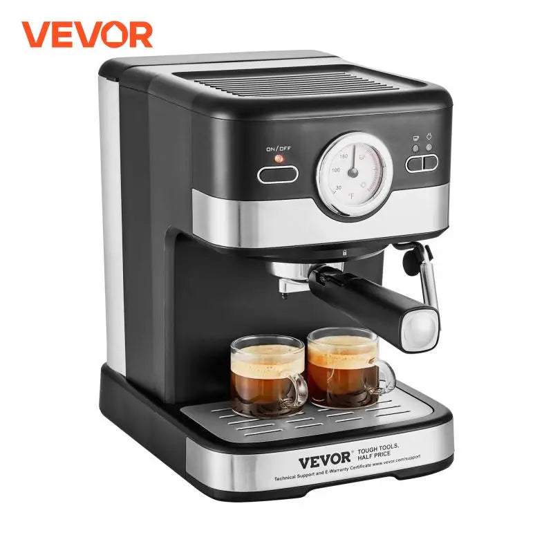 Semi-Automatic Espresso Maker 15 Bar Espresso Machine with Milk Frother Steam Wand Professional Coffee Maker with Temp Gau