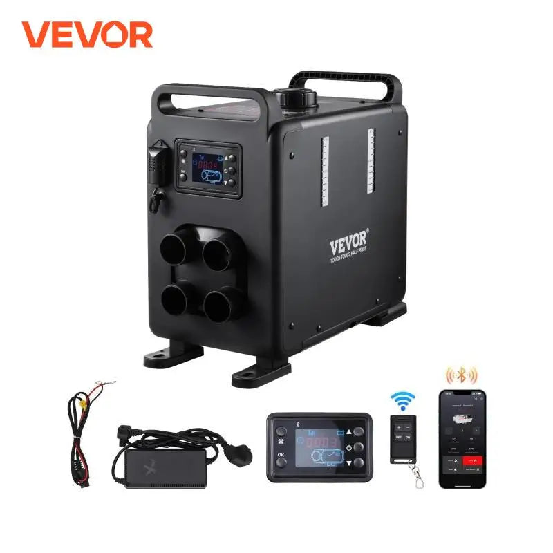 8KW Diesel Heater 12V/24V Diesel Air Heater Bluetooth APP Remote Control and Display Screen, CO Alarm for Vehicles Garage
