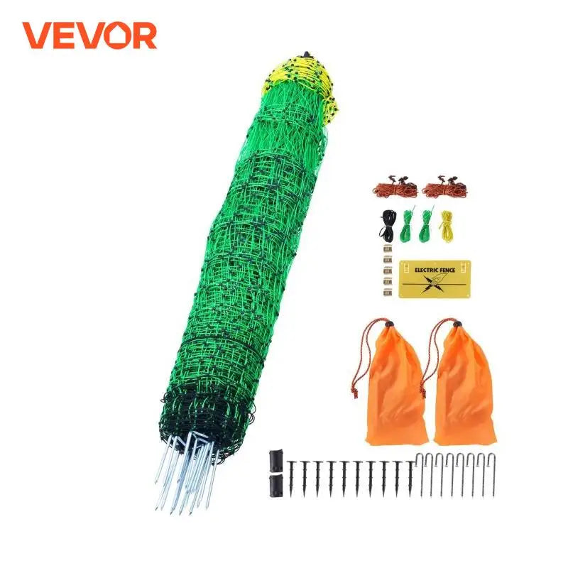 Electric Fence Netting PE Net Fencing with Posts & Double-Spiked Stakes Utility Portable Mesh for Lambs Dogs Used in Farms