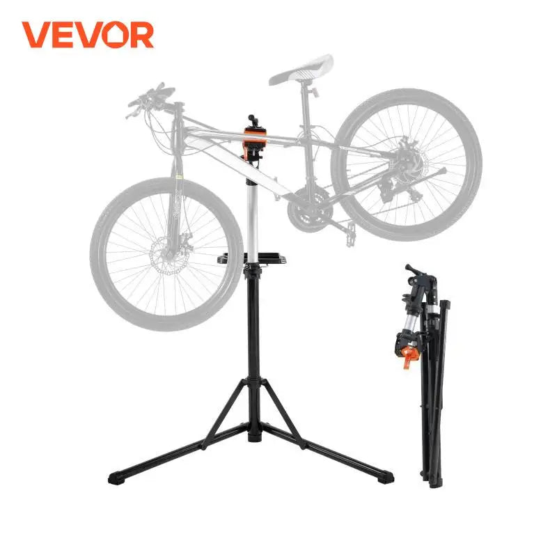 Bike Repair Stand Heavy-duty Aluminum Adjustable Height Magnetic Tool Tray Telescopic Arm Foldable for Home Shops