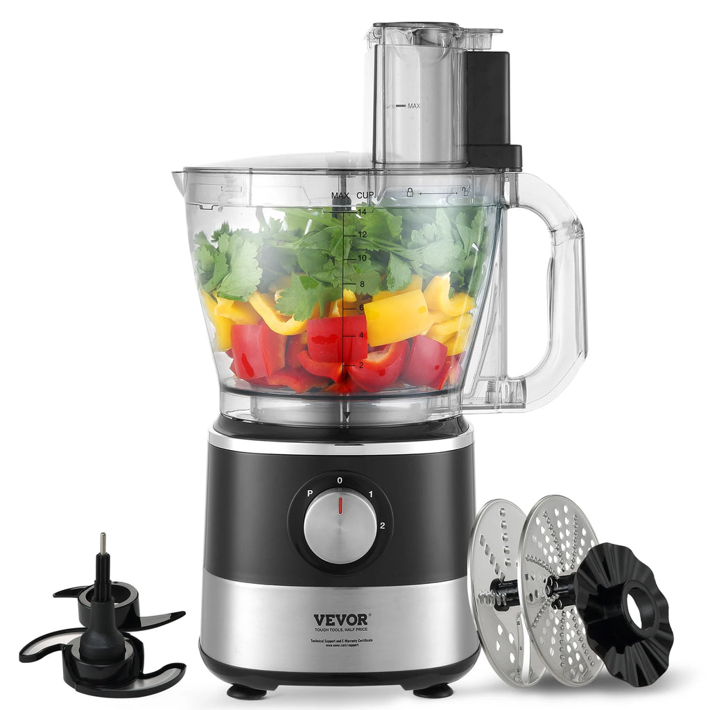 Food Processor,600W Stainless Steel Blade Professional Electric Food Chopper, Easy Assembly & Clean,for Chopping, Mixing