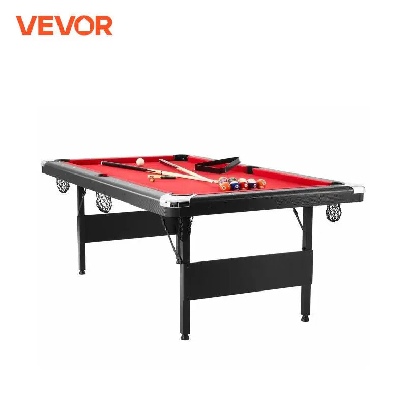 6.3/7 ft Billiards Table Pool Table Portable Foldable Space-Saving Billiard Table Set Includes Balls Cues Chalks and Brush