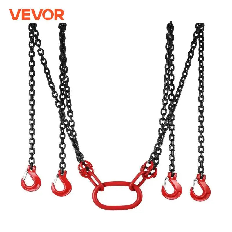 Lifting Chain Sling Lifts 5 Tonne 1.5M 3M 4M X 5/16 Inch Heavy Duty With 4 Legs Grade Hooks and Adjuster G80 Alloy Steel