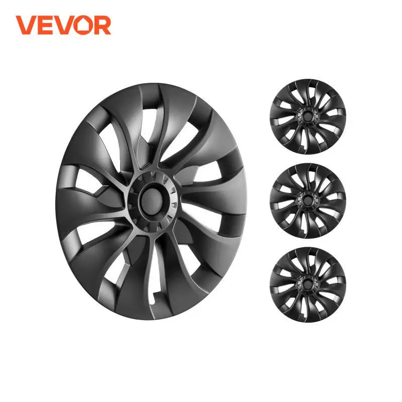 18" Wheel Rim Cover Hubcaps with Snap, Guard Tape & Valve Nozzle Hole, ABS & PC Hubcap 2017-2023 Model 3 Fully Fit Hubcap