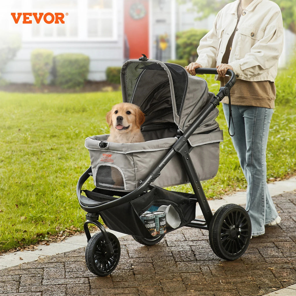 Pet Stroller Rotate Dog Stroller with Puppy Strollers Portable Foldable Trolley for Small to Medium Sized Dogs Outdoor