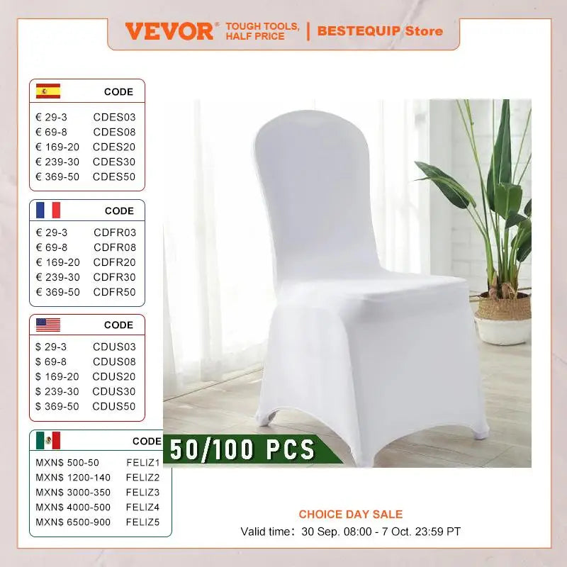 12/30/50/100Pcs Wedding Chair Cover Spandex Stretch Slipcover for Restaurant Banquet Hotel Dining Party White Chair Cover