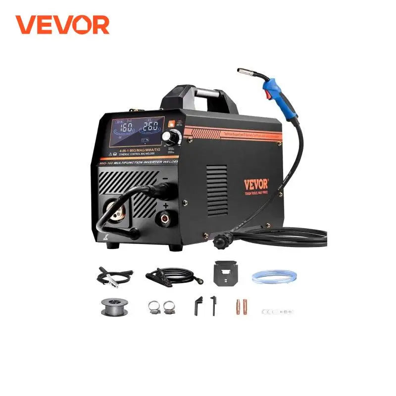 4 in 1 MIG Welding Machine Gas MIG 160A 200A Multi-Process Synergic Mig Welder with IGBT Inverter LCD Screen Display MIG