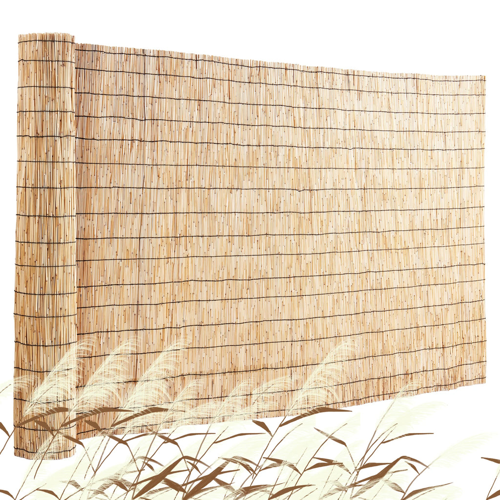 Natural Reed Fencing 3.3 ft x 13.3 ftBalcony Reed Fence Roll for Outdoor Backyard Patio Decorative Fence Fencing Divider