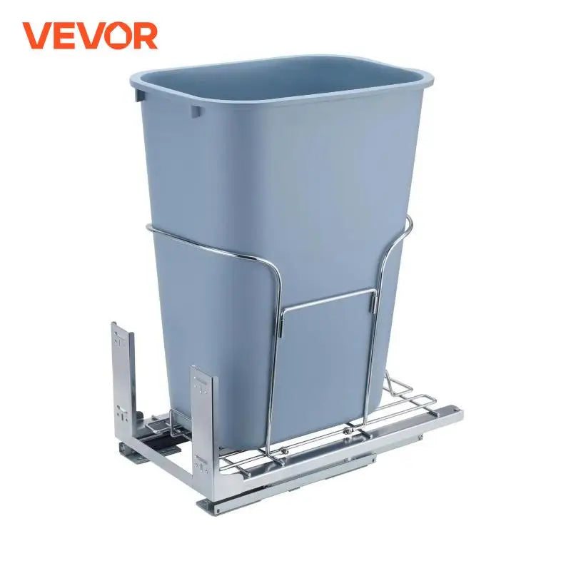 Pull-out Trash Can Under Cabinet Trash Bin With Shelf Kitchen Trash Can Roll-Out Sliding Rack for Waste Can Under Sink