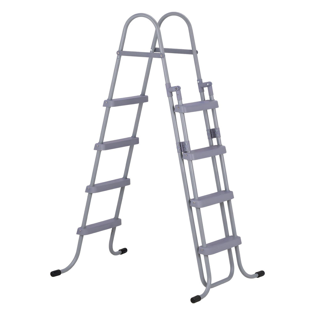 Above Ground Pool Ladder, 4-Step Steel A-Frame Swimming Pool Stairs for 52 in High Wall, 300 lbs Capacity Entry/Exit Steps with Secure Non-Slip Sturdy Wide Step, Easy Setup Outdoor, Gray