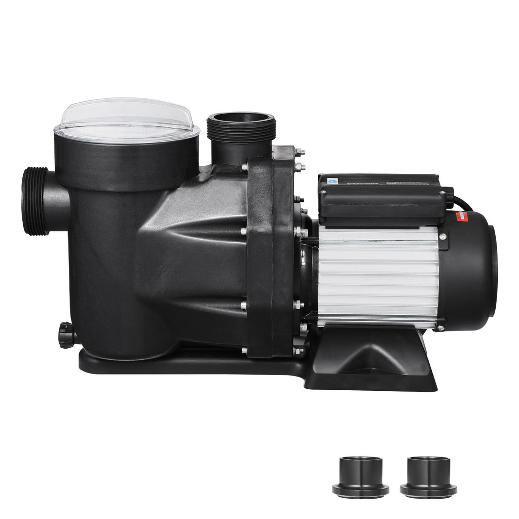 Above Ground Pool Pump, 2 HP, 135 GPM Max Flow Single Speed Swimming Pool Pump, 220V 3450 RPM 61 ft Max Head Lift with PP Shell Strainer Basket, 122 Fahrenheit Max Water Temp, No Plug