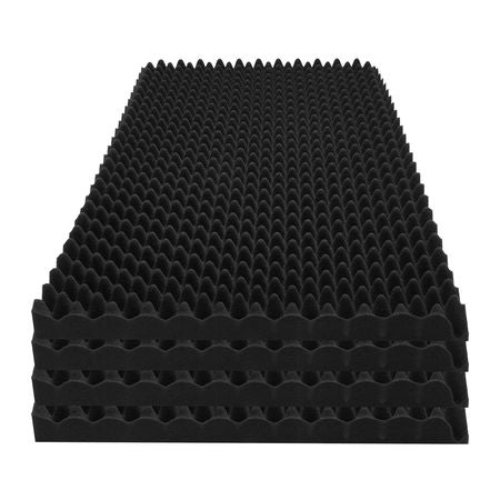 Acoustic Foam Panels, 4 Pack 48 x 24 x 2 inches, Egg Designed Soundproof Wall Panels,Fire-Resistant Acoustic Panels,Sound Dampening Absorbing Panels for Studio Wall and Ceiling,Black