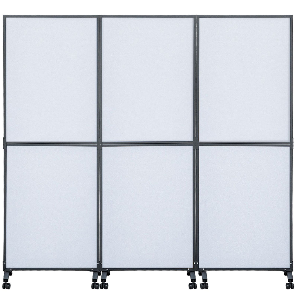 Acoustic Room Divider 72\" x 66\" Office Partition Panel 3 Pack Office Divider Wall Cool Gray Office Dividers Partition Wall Polyester & 45 Steel Cubicle Wall Reduce Noise and Visual Distraction