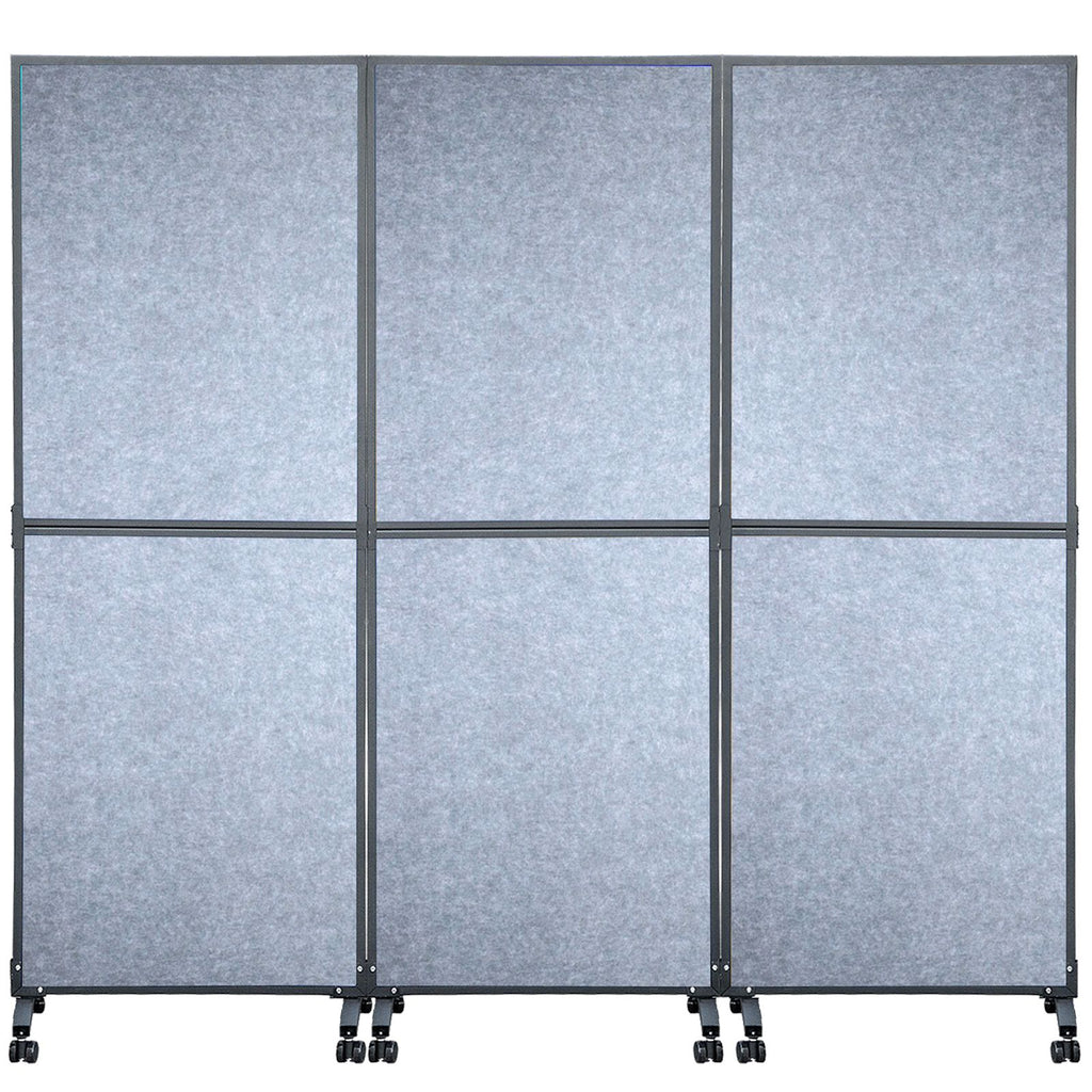 Acoustic Room Divider 72\" x 66\" Office Partition Panel 3 Pack Office Divider Wall Light Gray Office Dividers Partition Wall Polyester & 45 Steel Cubicle Wall Reduce Noise and Visual Distractio