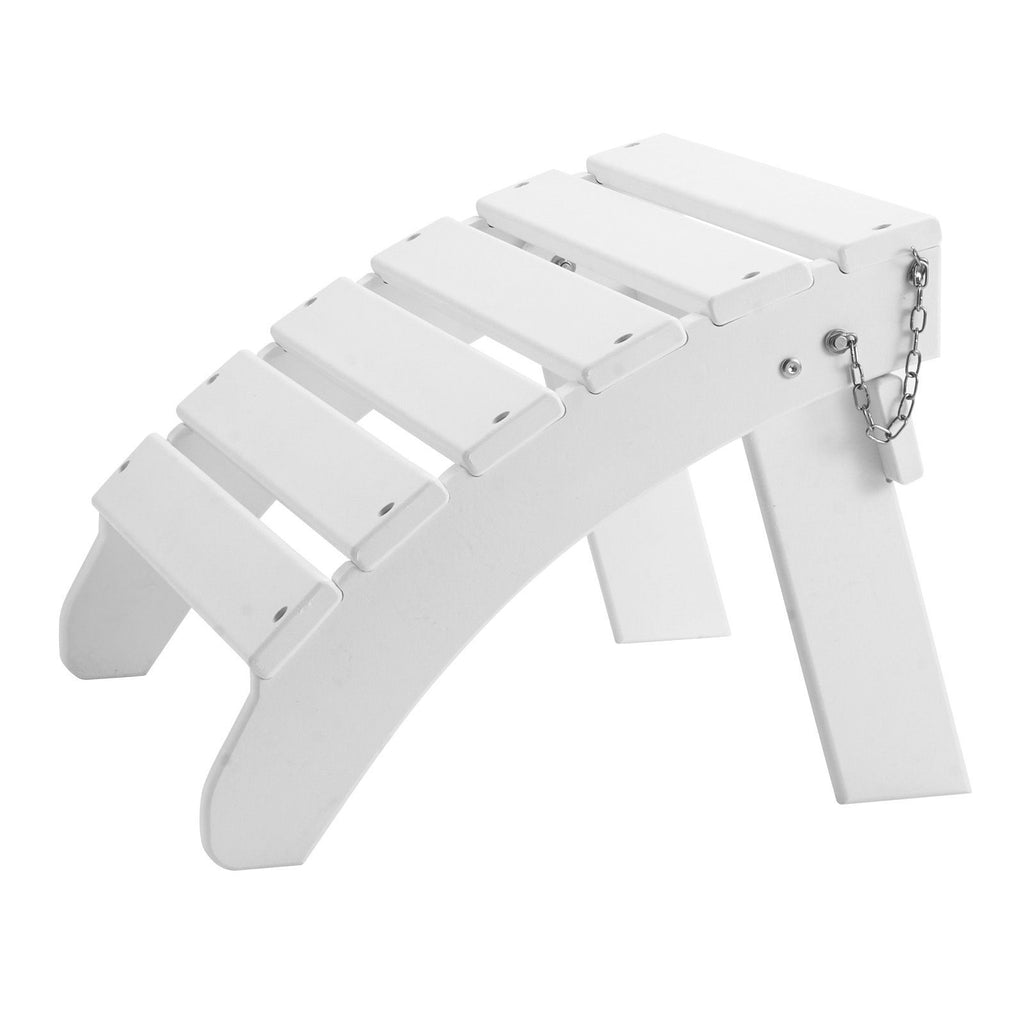 Adirondack Ottoman, 17.7L x 19.7W x 13.8H Inch HDPE Plastic Folding Adirondack Ottoman, Weather-Resistant Foot Rest for Adirondack Chair, Widely Used for Outside Porch Pool Lawn Backyard, White