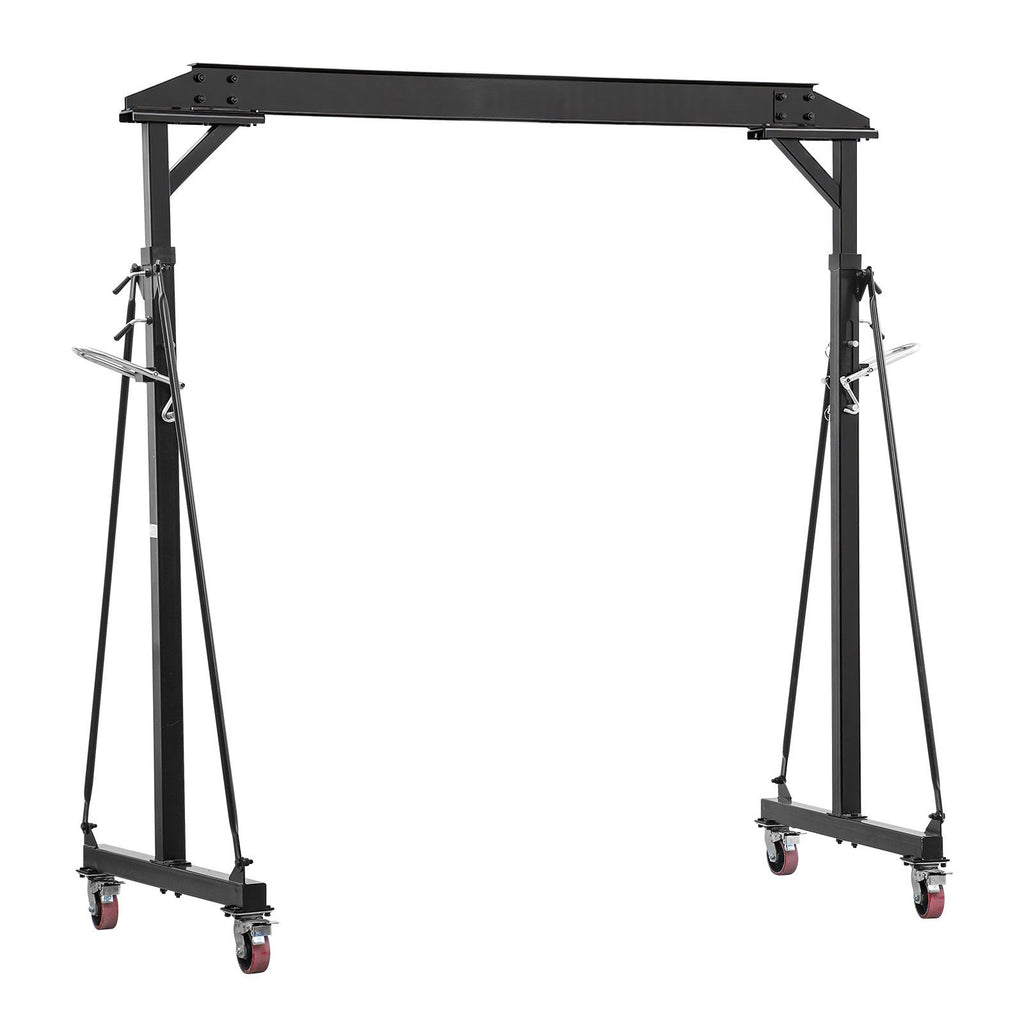 Adjustable Gantry Crane, 2200 lbs Capacity, Portable Shop Lift Hoist with 95.7" to 142.9" Height Adjustable, Locking Wheels, Steel Construction, for Factory, Warehouse, Auto Repair, Frame Only