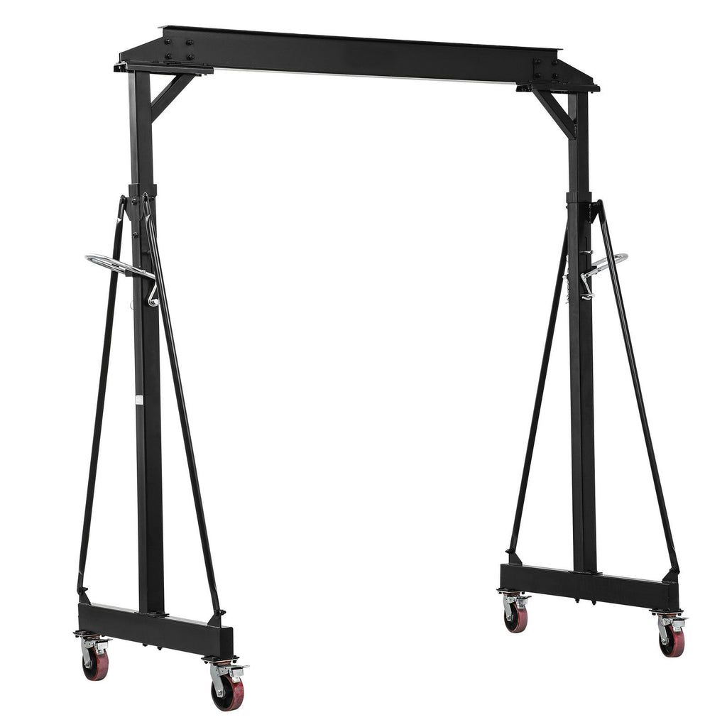 Adjustable Gantry Crane, 4400 lbs Capacity, Portable Shop Lift Hoist with 98.8" to 146.1" Height Adjustable, Locking Wheels, Steel Construction, for Factory, Warehouse, Auto Repair, Frame Only