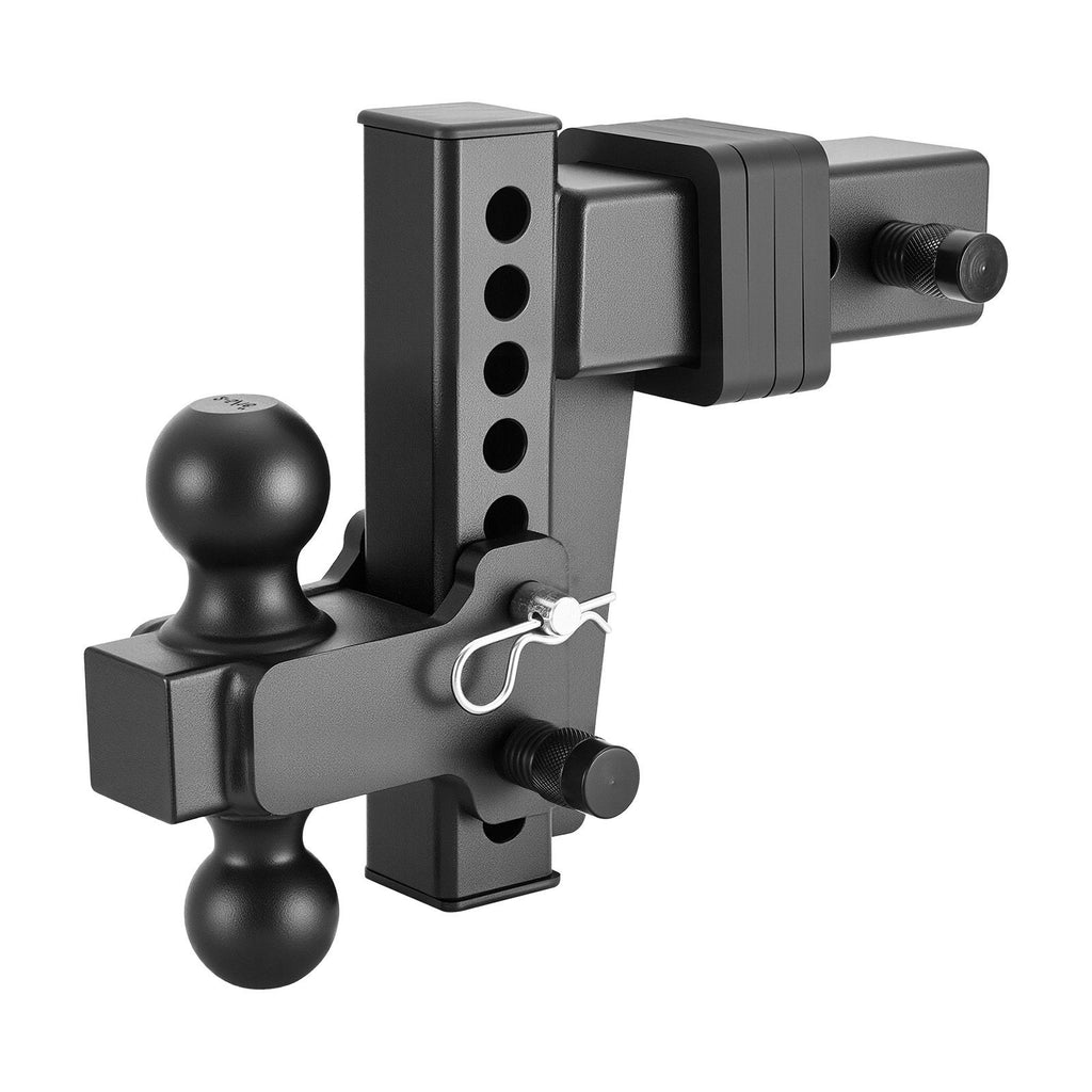 Adjustable Trailer Hitch, Fit 2.5 Inch Receiver, Trailer Hitch Mount with 2 Inch & 2-5/16 Inch Balls, 28000 lbs GTW, 6 Inch Drop, Towing Ball Mounts for RVs, Off-Road Vehicles and Trucks, Black