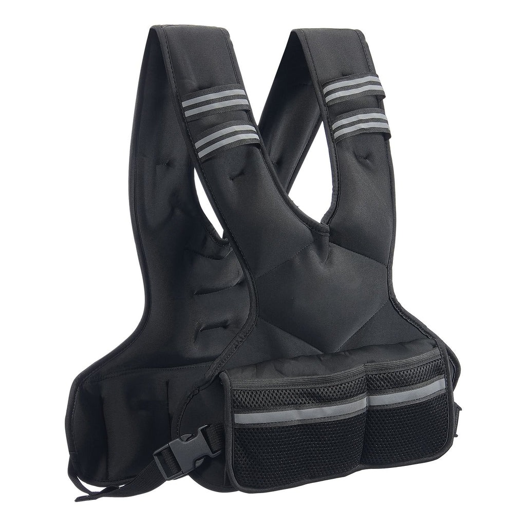 Adjustable Weighted Vest, 11-20lb Weight Vest with 6 Ironsand Weights and Reflective Stripe, Body Weight Vest Exercise Set for Men Women, Workout Equipment for Strength Training Running Jogging