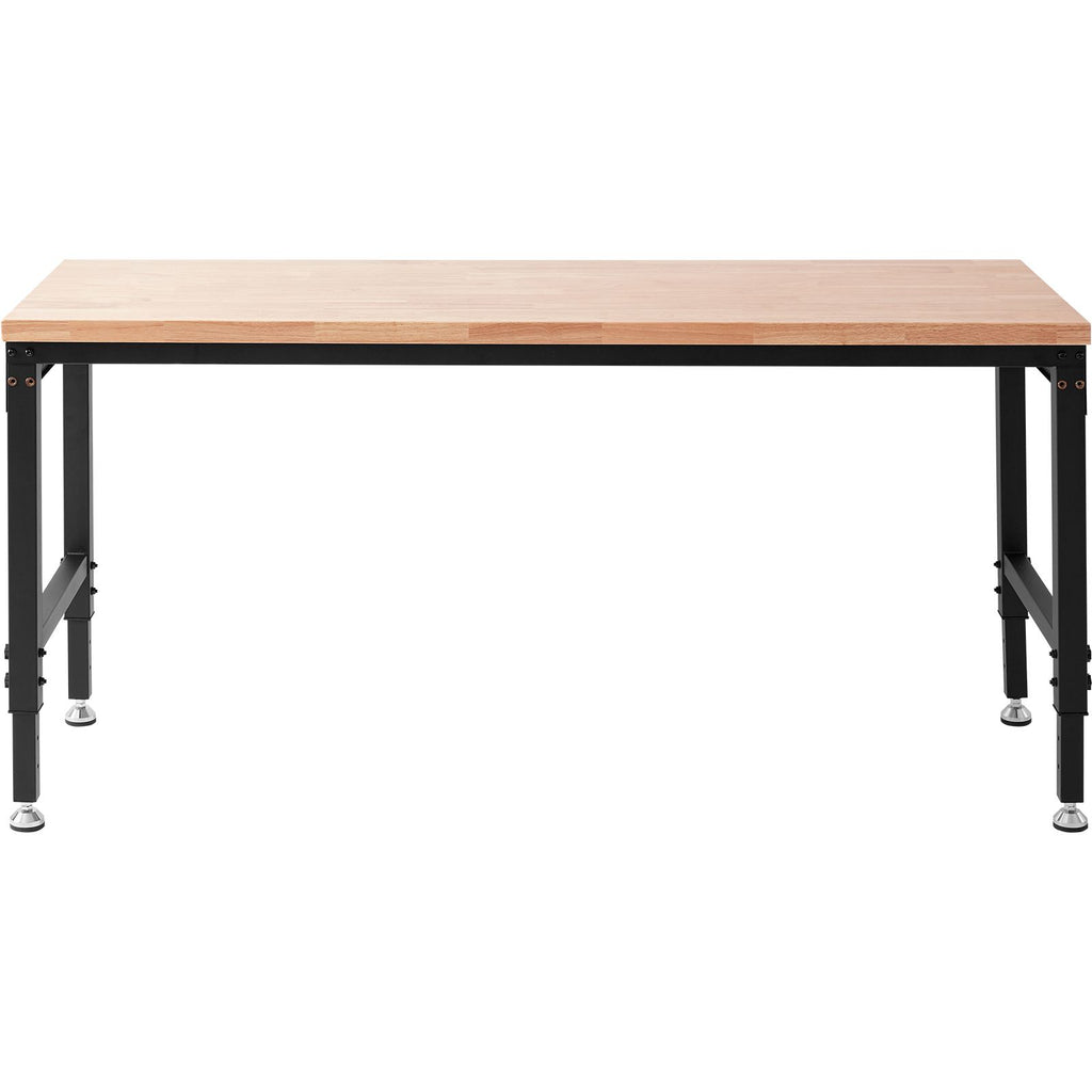 Adjustable Workbench, 72" L X 25" W Garage Worktable with Universal Wheels, 28-39.5" Heights & 3000 LBS Load Capacity, with Power Outlets & Hardwood Top & Storage & Foot Pads, for Office Home