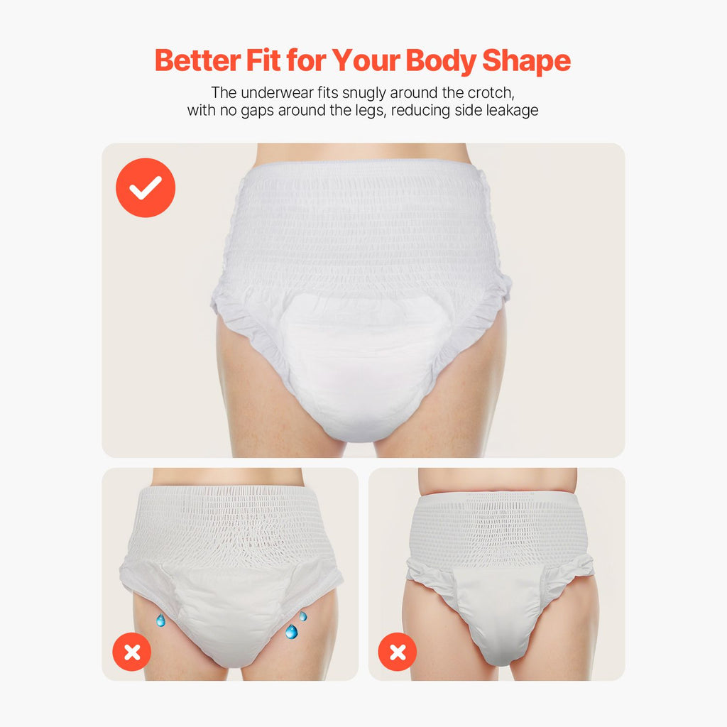 Adult Incontinence Underwear, High Absorbent Protective Underwear for Men & Women, Disposable Adult Pull-ups Diaper with Leakproof Leg Cuff & Wetness Indicator - L Size, 64 Count (4 Packs of 16)