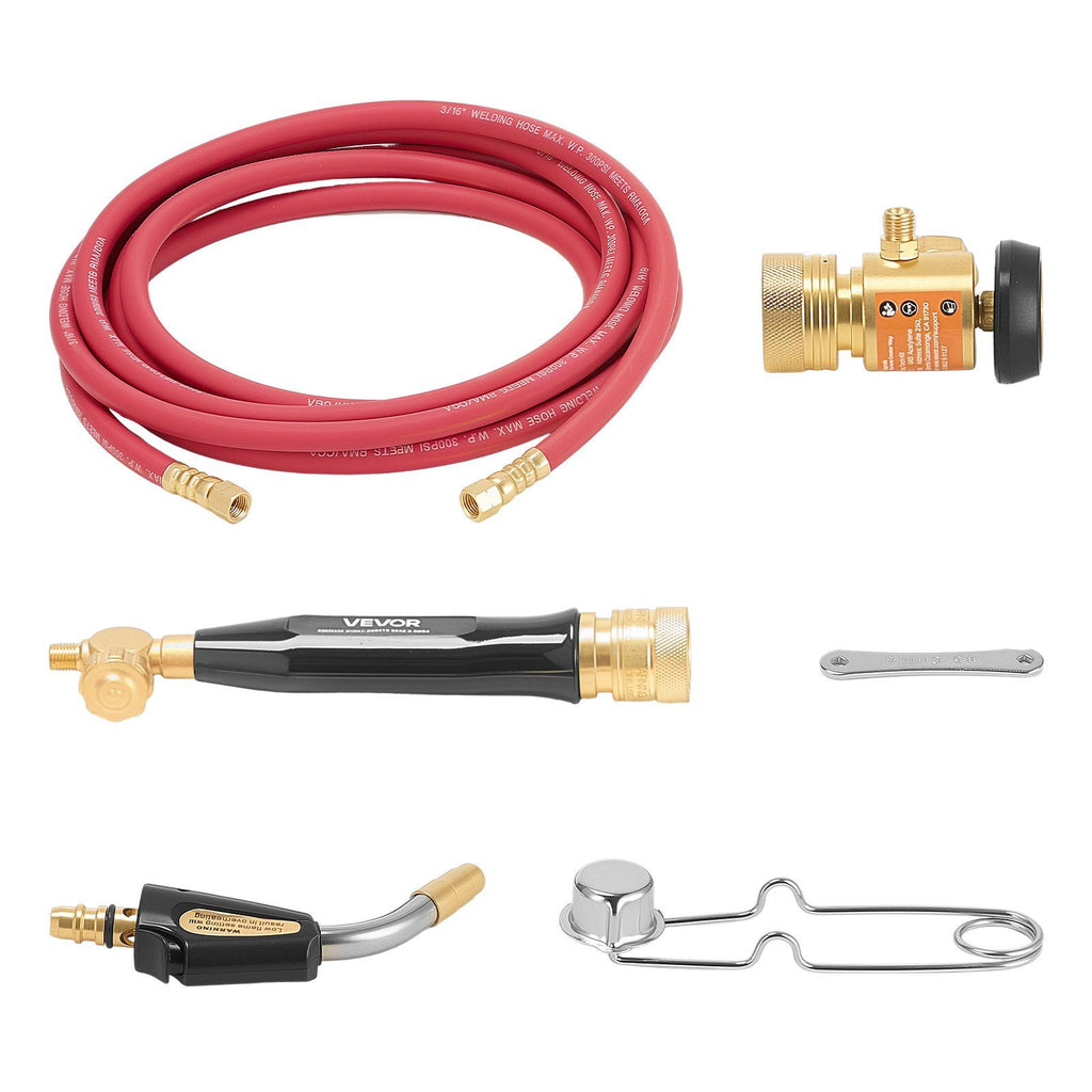 Air Acetylene Torch Kit, Acetylene Gas Welding Tool with 11.8FT Rubber Hose, PL-8A Self-Lighting Welding Tip & CGA200 Regulator, Swirl Frame Brazing Torch Kit for Home Industrial Metalworking