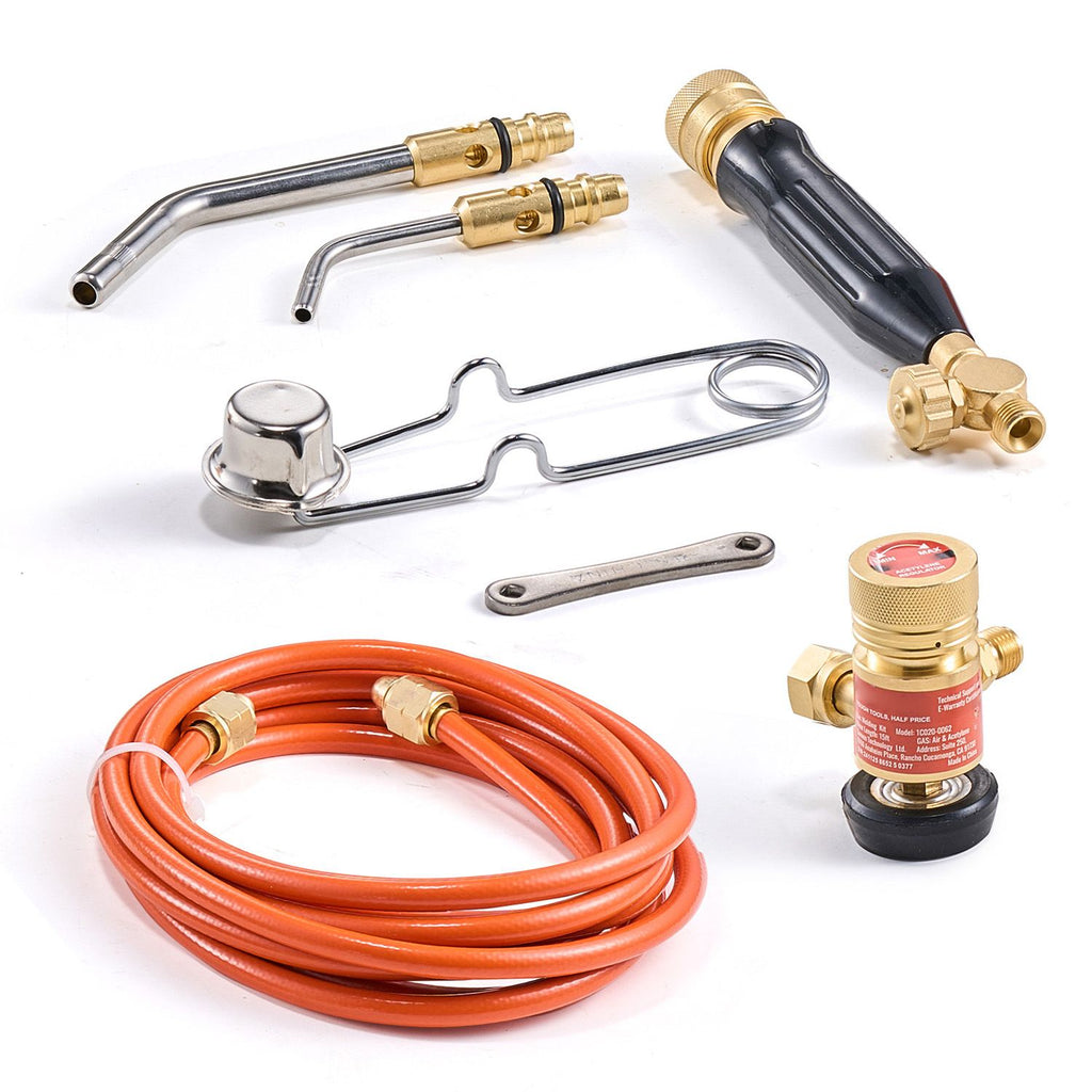 Air Acetylene Torch Kit, Acetylene Gas Welding Tool with 149'' Hose, 2 Welding Tips, CGA200 Regulator & Torch Handle, Gas Brazing Welder for Home DIY Industrial Sites (without Gas Cylinder)