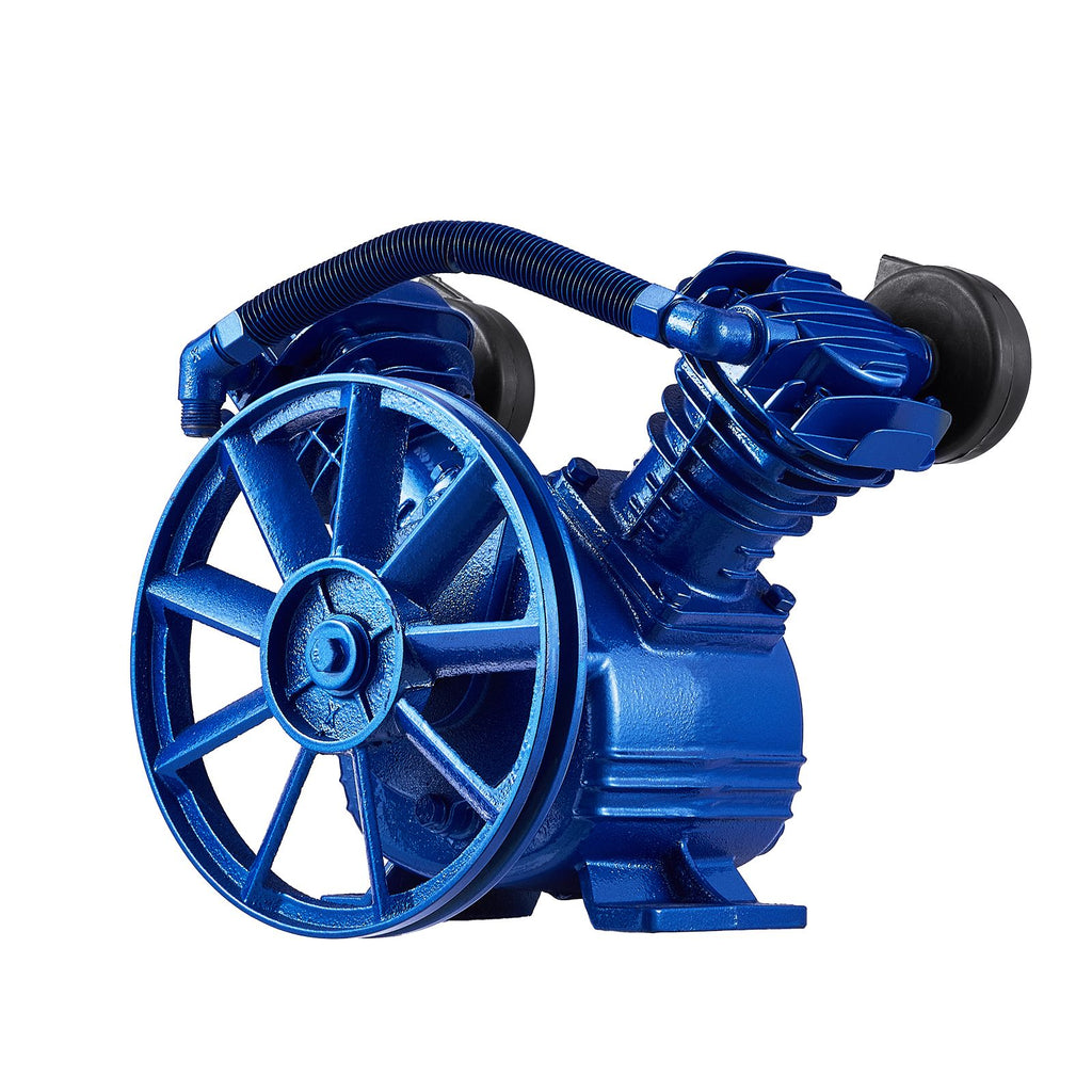 Air Compressor Pump Head, 3HP 6.25CFM@90PSI, Twin Cylinder Oil Lubricated Air Compressor Piston Pump Head, Single Stage V-Type Cast Iron Air Compressor Pump Replacement with Max.116PSI Pressure