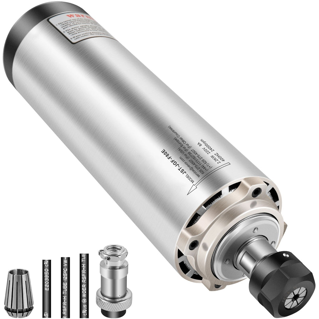 Air Cooled Spindle Motor ER20 CNC Spindle Milling Motor 2.2KW Spindle Motor 24000 RPM 400 Hz for CNC Router Engraving Milling Grind Machine(220V)