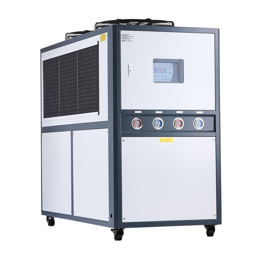 Air-Cooled Water Chiller, 16.67 HP, Industrial Water Chiller with 45,360 Kcal/h Cooling Capacity, Dual Compressor, 53 Gal Large Tank, LED Display, Cooler for Cooling Water, Not Air Conditioner